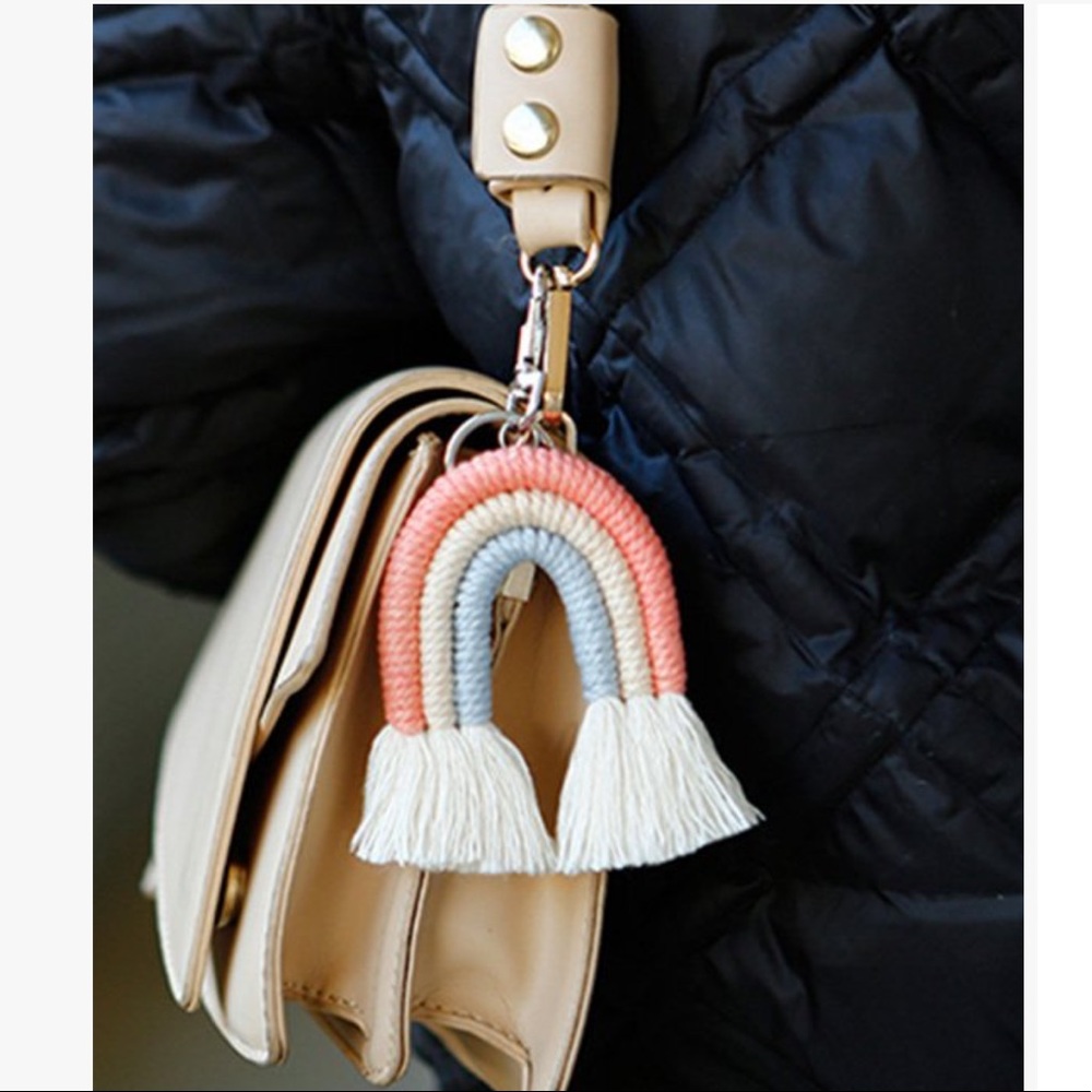 Rainbow tassel bag charm/keychain. NWT.